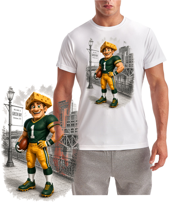 Number One Cheese Head Green Bay Packers Short Sleeve T-Shirt
