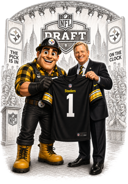 Pittsburgh Football Mascot Draft Day Short Sleeve T-Shirt