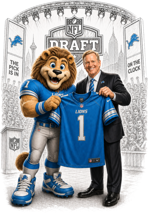 Detriot Draft Day Lion Short Sleeve T-Shirt
