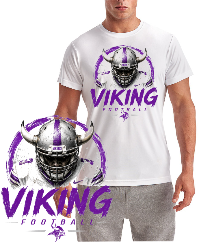 Viking Football Retro Short Sleeve T-Shirt