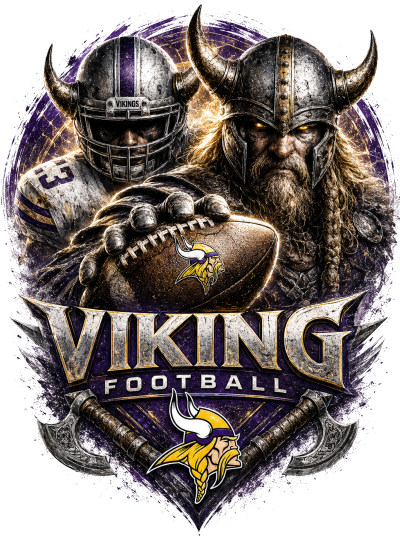 Viking Football Design Short Sleeve T-Shirt