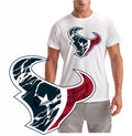 Texas Texans Football Crack Print Short Sleeve T-Shirt